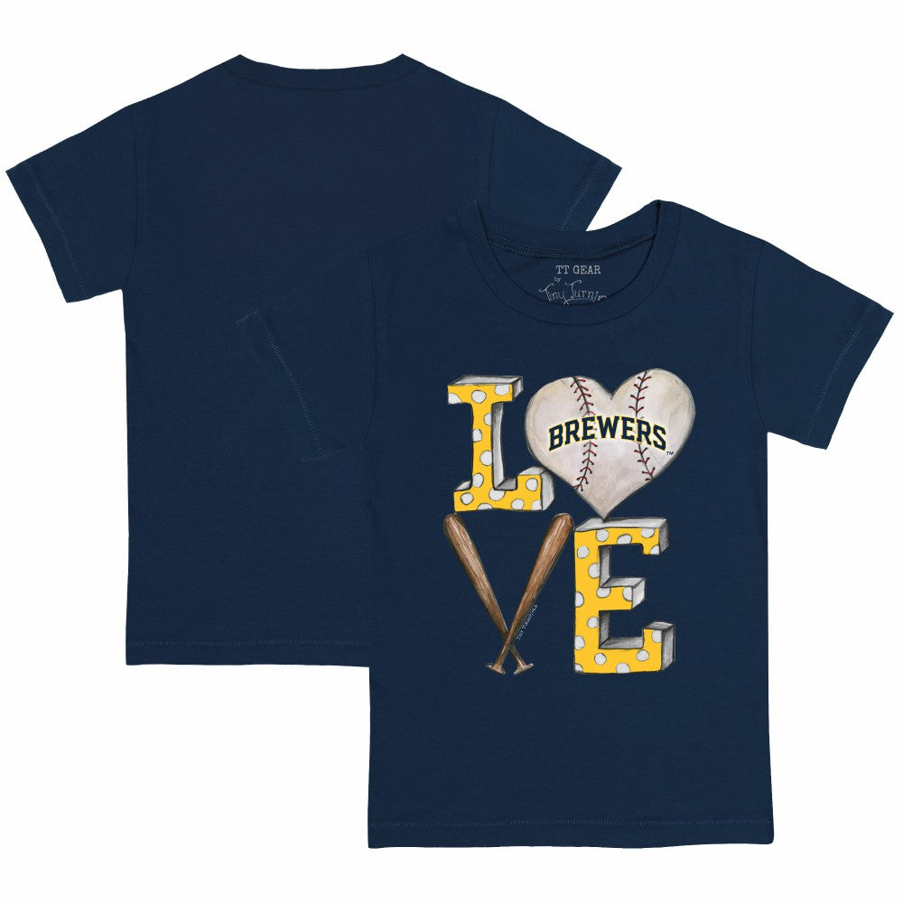 Milwaukee Brewers Tiny Turnip Youth Baseball Love T-Shirt - MLB