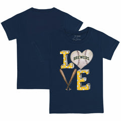 Milwaukee Brewers Tiny Turnip Youth Baseball Love T-Shirt - MLB