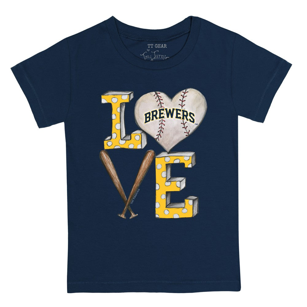 Milwaukee Brewers Tiny Turnip Youth Baseball Love T-Shirt - MLB