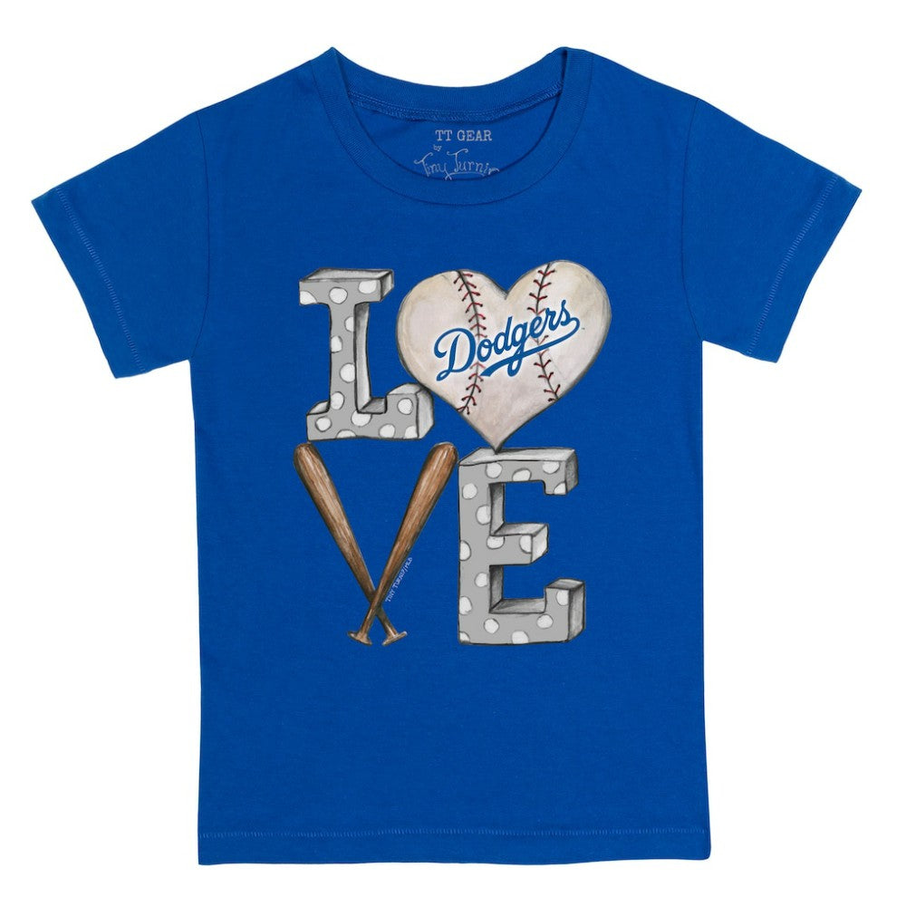 Los Angeles Dodgers Tiny Turnip Youth Baseball Love T-Shirt - MLB