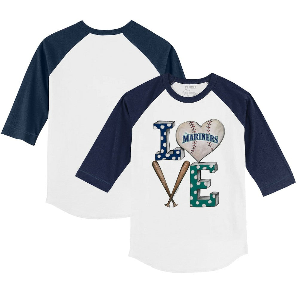 Seattle Mariners Tiny Turnip Youth Baseball Love 3/4-Sleeve Raglan T-Shirt - MLB