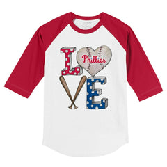Philadelphia Phillies Tiny Turnip Youth Baseball Love 3/4-Sleeve Raglan T-Shirt - MLB