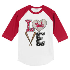 Cincinnati Reds Tiny Turnip Youth Baseball Love 3/4-Sleeve Raglan T-Shirt - MLB