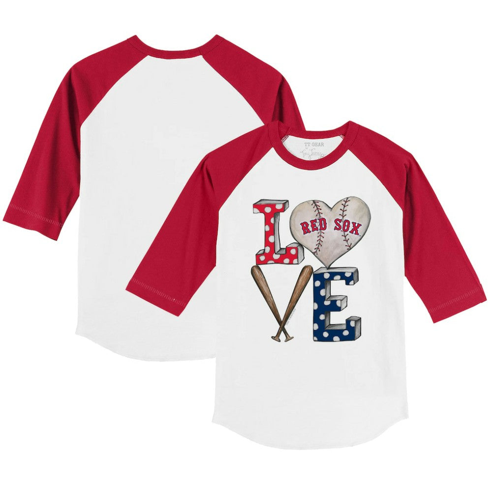 Boston Red Sox Tiny Turnip Youth Baseball Love 3/4-Sleeve Raglan T-Shirt - MLB