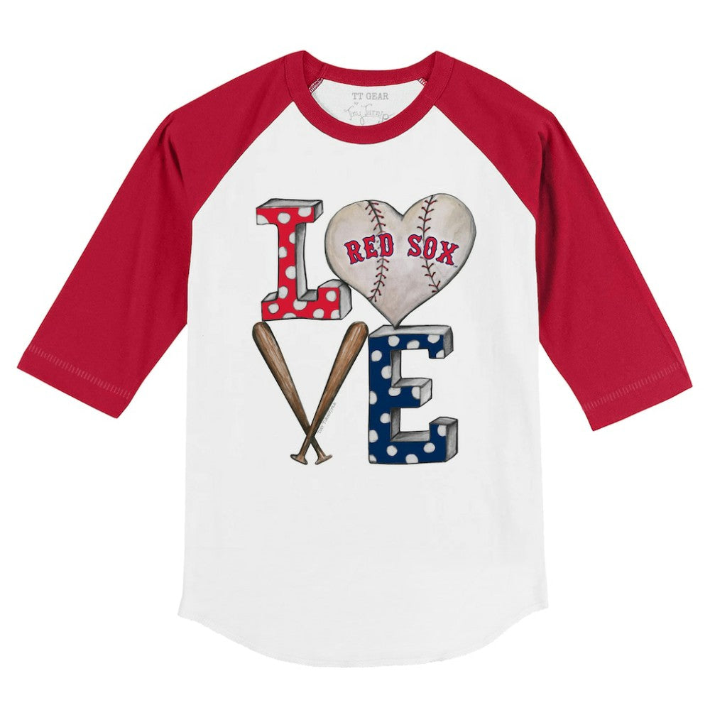 Boston Red Sox Tiny Turnip Youth Baseball Love 3/4-Sleeve Raglan T-Shirt - MLB