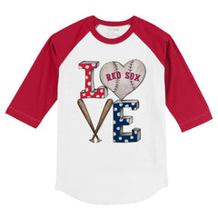 Boston Red Sox Tiny Turnip Youth Baseball Love 3/4-Sleeve Raglan T-Shirt - MLB