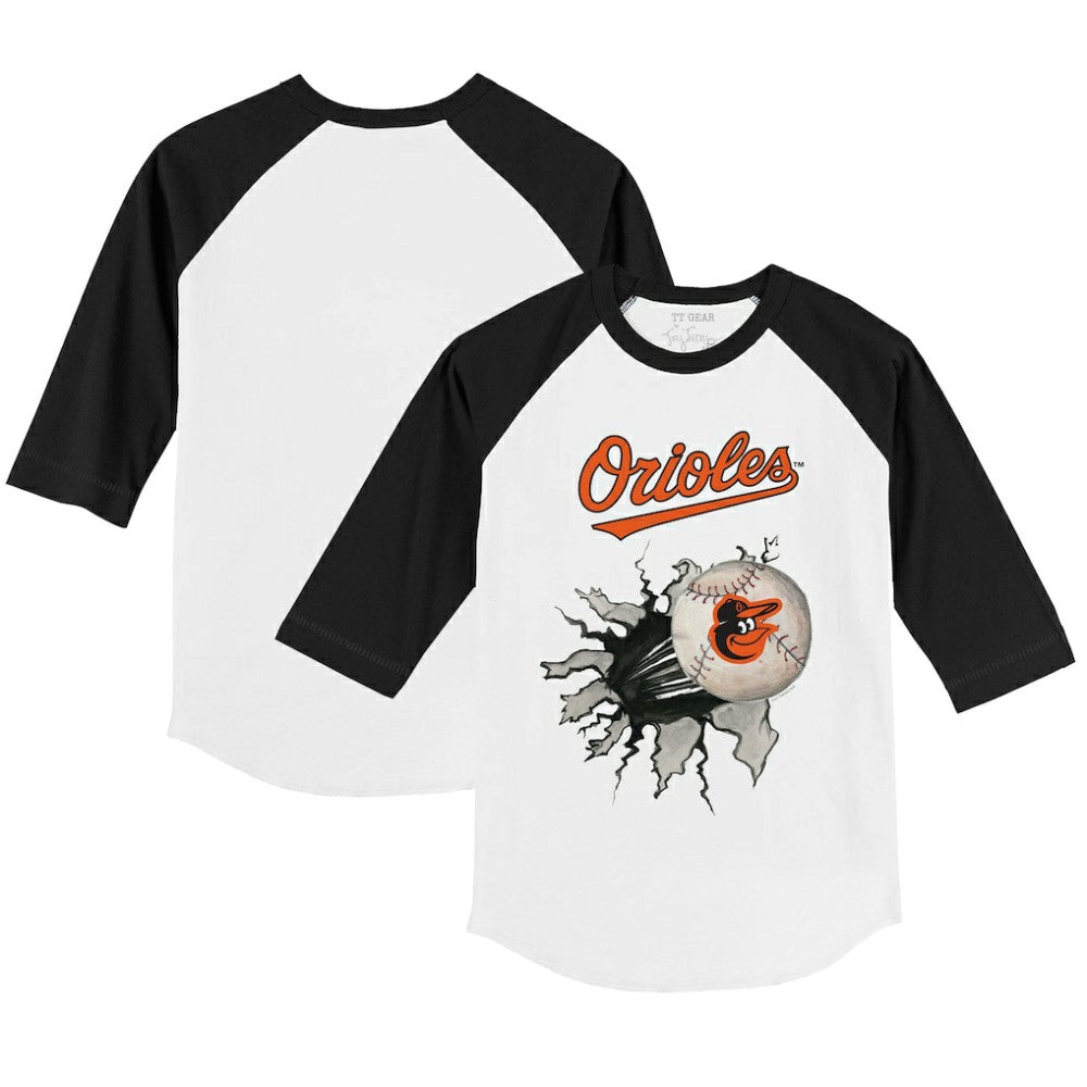 Baltimore Orioles Tiny Turnip Youth Baseball Tear 3/4-Sleeve Raglan T-Shirt - MLB