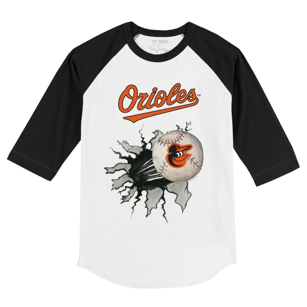 Baltimore Orioles Tiny Turnip Youth Baseball Tear 3/4-Sleeve Raglan T-Shirt - MLB