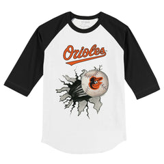 Baltimore Orioles Tiny Turnip Youth Baseball Tear 3/4-Sleeve Raglan T-Shirt - MLB