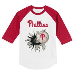 Philadelphia Phillies Tiny Turnip Youth Baseball Tear 3/4-Sleeve Raglan T-Shirt - MLB