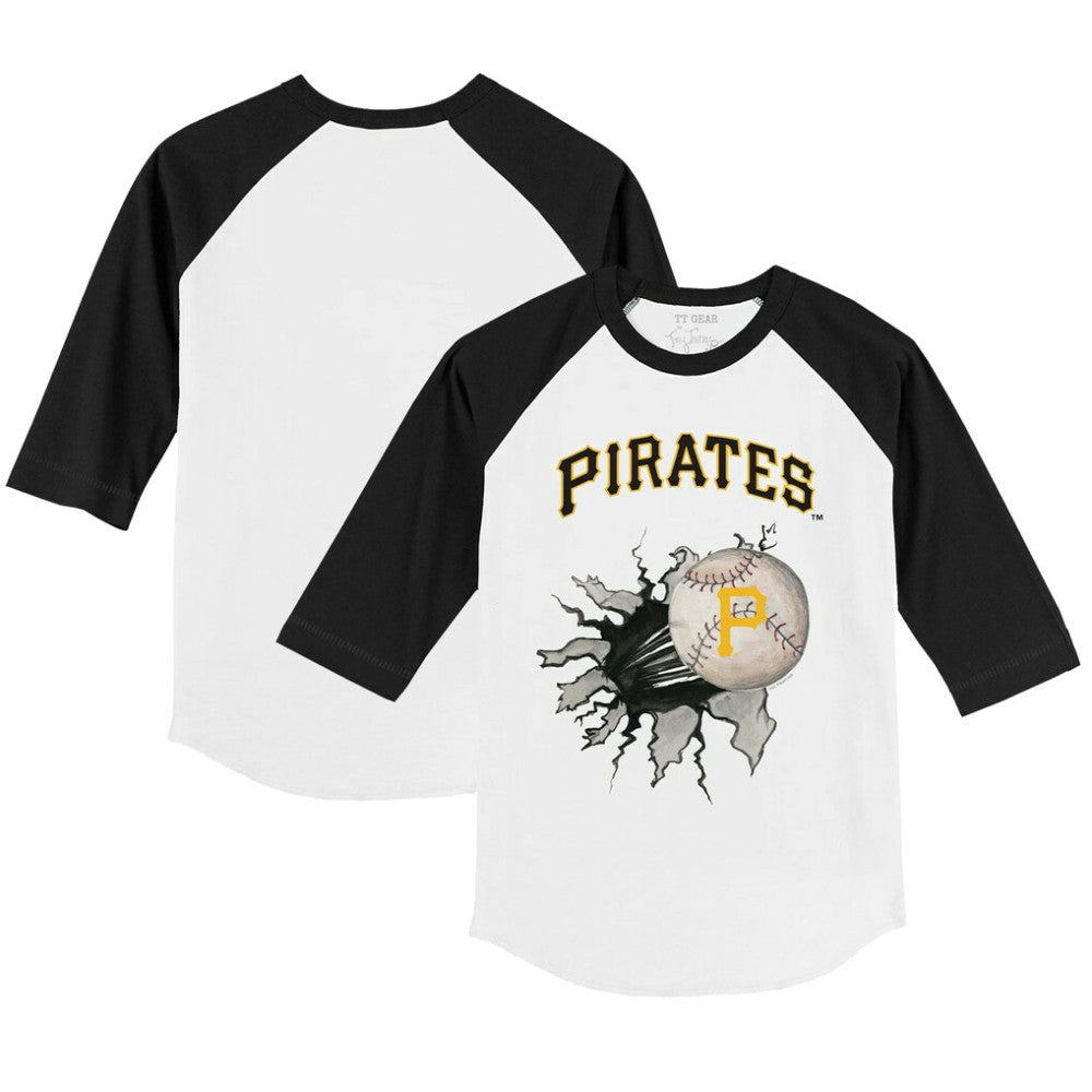 Pittsburgh Pirates Tiny Turnip Youth Baseball Tear 3/4-Sleeve Raglan T-Shirt - MLB