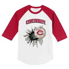 Cincinnati Reds Tiny Turnip Youth Baseball Tear 3/4-Sleeve Raglan T-Shirt - MLB