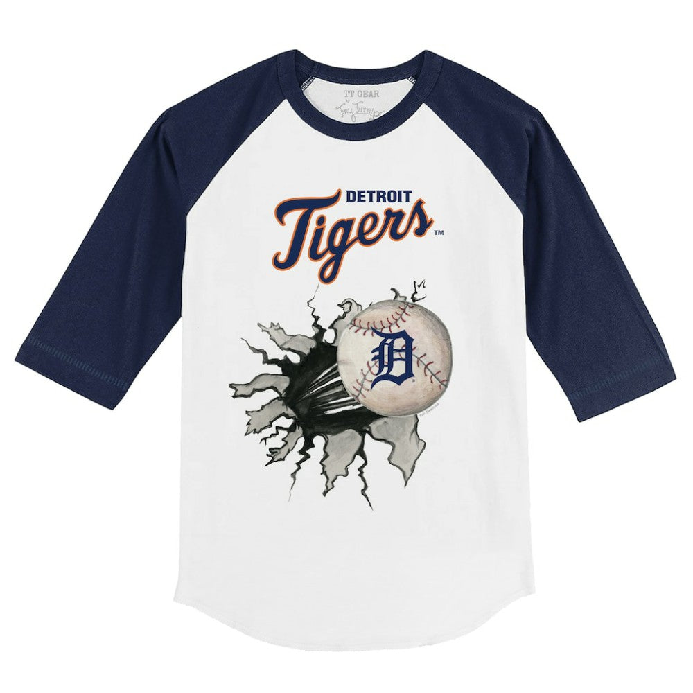 Detroit Tigers Tiny Turnip Youth Baseball Tear 3/4-Sleeve Raglan T-Shirt - MLB