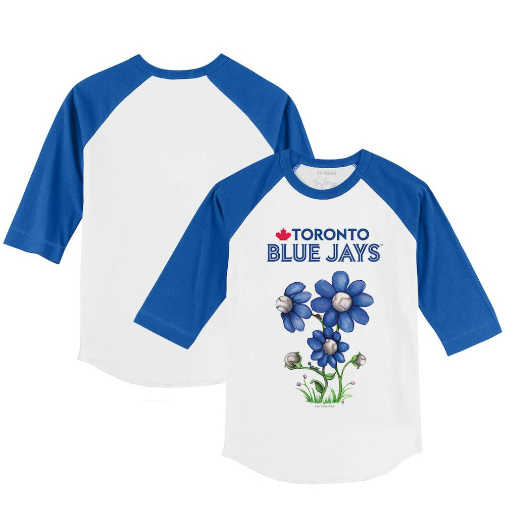 Toronto Blue Jays Tiny Turnip Youth Blooming Baseballs 3/4-Sleeve Raglan T-Shirt - MLB
