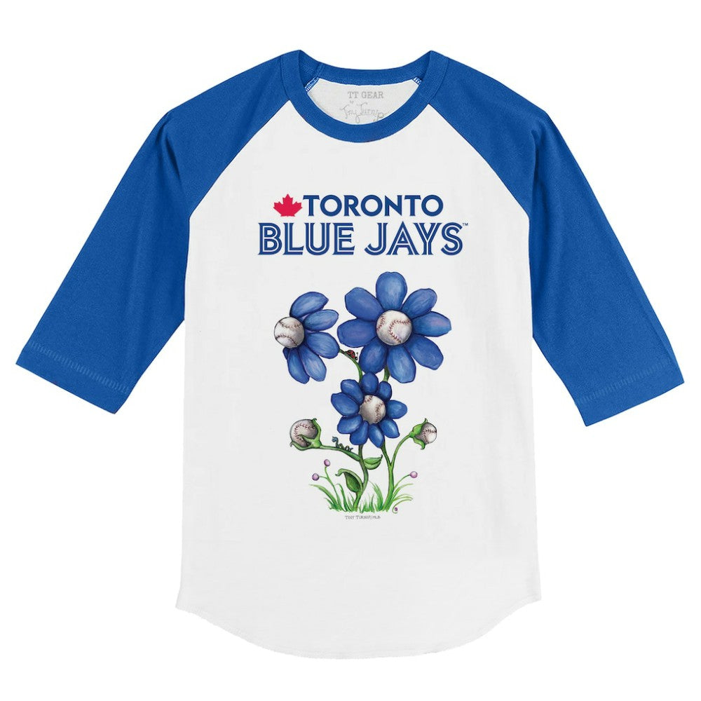 Toronto Blue Jays Tiny Turnip Youth Blooming Baseballs 3/4-Sleeve Raglan T-Shirt - MLB