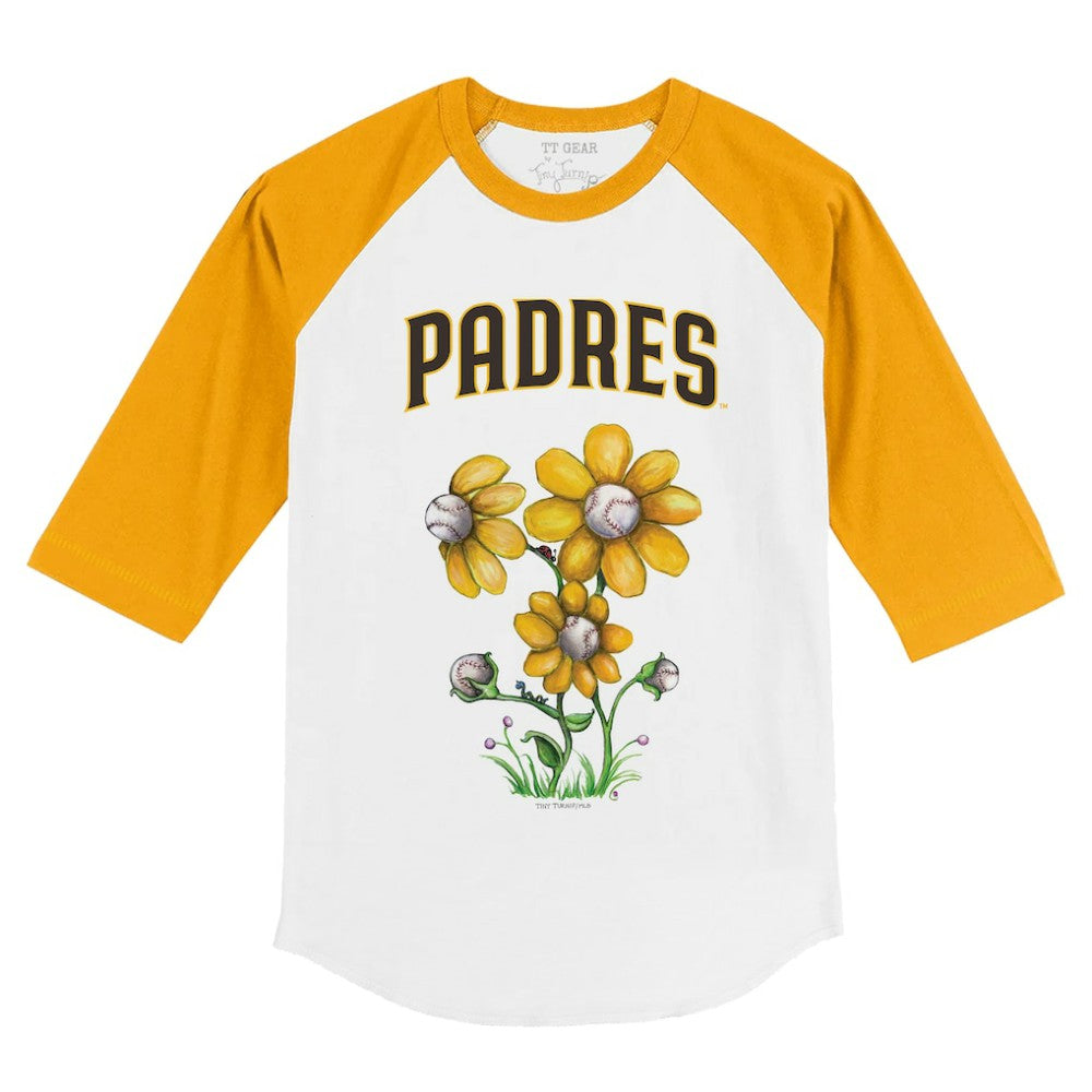 San Diego Padres Tiny Turnip Youth Blooming Baseballs 3/4-Sleeve Raglan T-Shirt - MLB