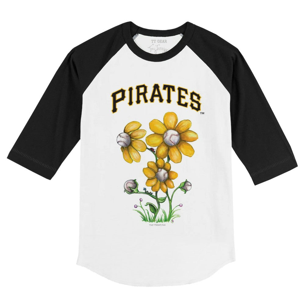 Pittsburgh Pirates Tiny Turnip Youth Blooming Baseballs 3/4-Sleeve Raglan T-Shirt - MLB