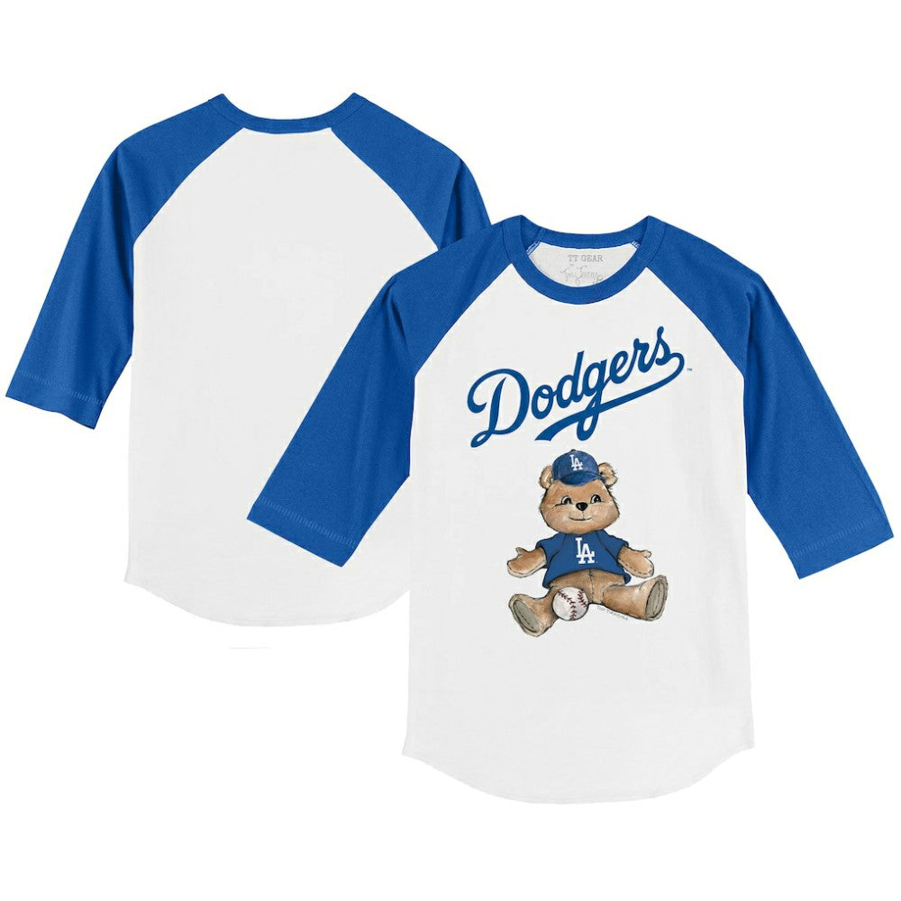 Los Angeles Dodgers Tiny Turnip Youth Teddy Boy 3/4-Sleeve Raglan T-Shirt - MLB