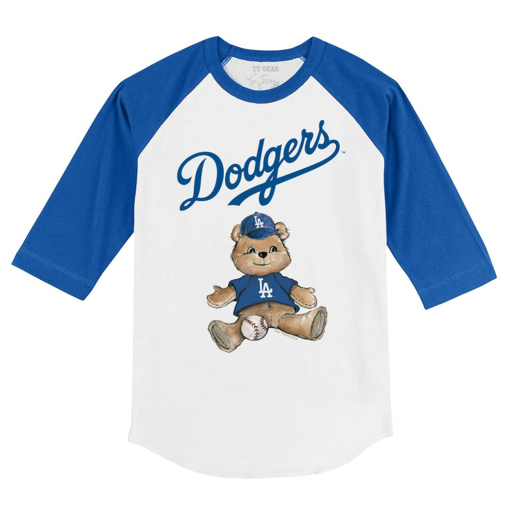 Los Angeles Dodgers Tiny Turnip Youth Teddy Boy 3/4-Sleeve Raglan T-Shirt - MLB