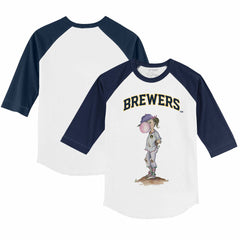 Milwaukee Brewers Tiny Turnip Youth Bubbles 3/4-Sleeve Raglan T-Shirt - MLB