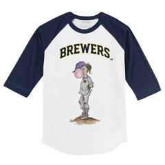 Milwaukee Brewers Tiny Turnip Youth Bubbles 3/4-Sleeve Raglan T-Shirt - MLB