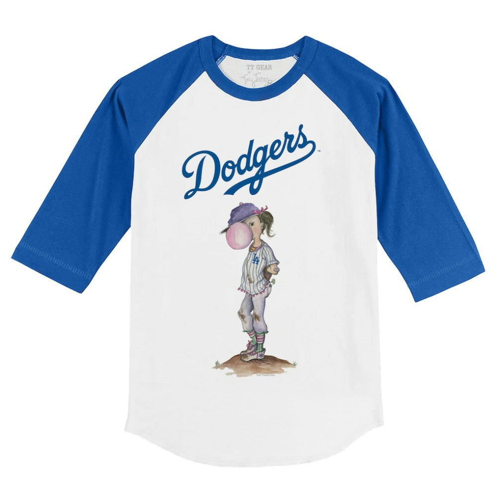 Los Angeles Dodgers Tiny Turnip Youth Bubbles 3/4-Sleeve Raglan T-Shirt - MLB