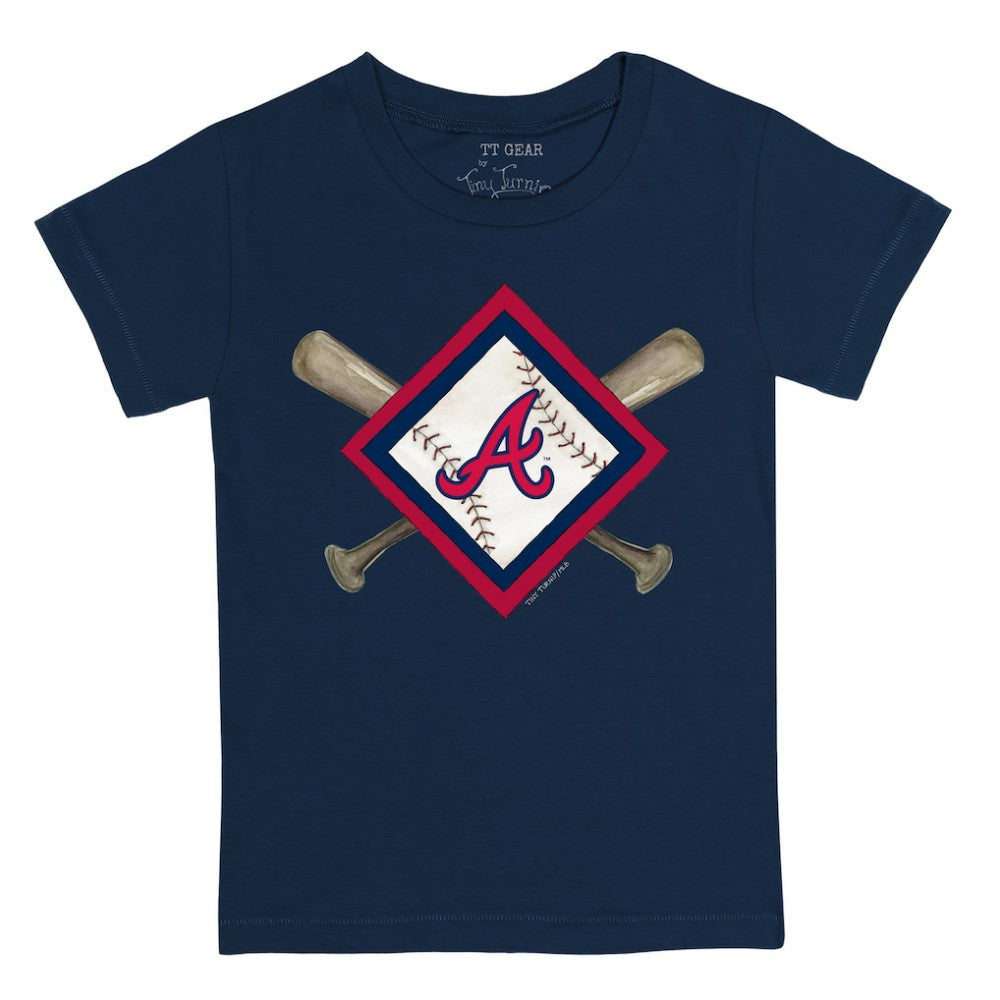 Atlanta Braves Tiny Turnip Youth Diamond Cross Bats T-Shirt - MLB