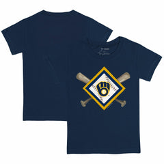 Milwaukee Brewers Tiny Turnip Youth Diamond Cross Bats T-Shirt - MLB