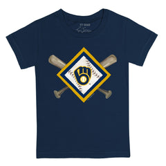 Milwaukee Brewers Tiny Turnip Youth Diamond Cross Bats T-Shirt - MLB