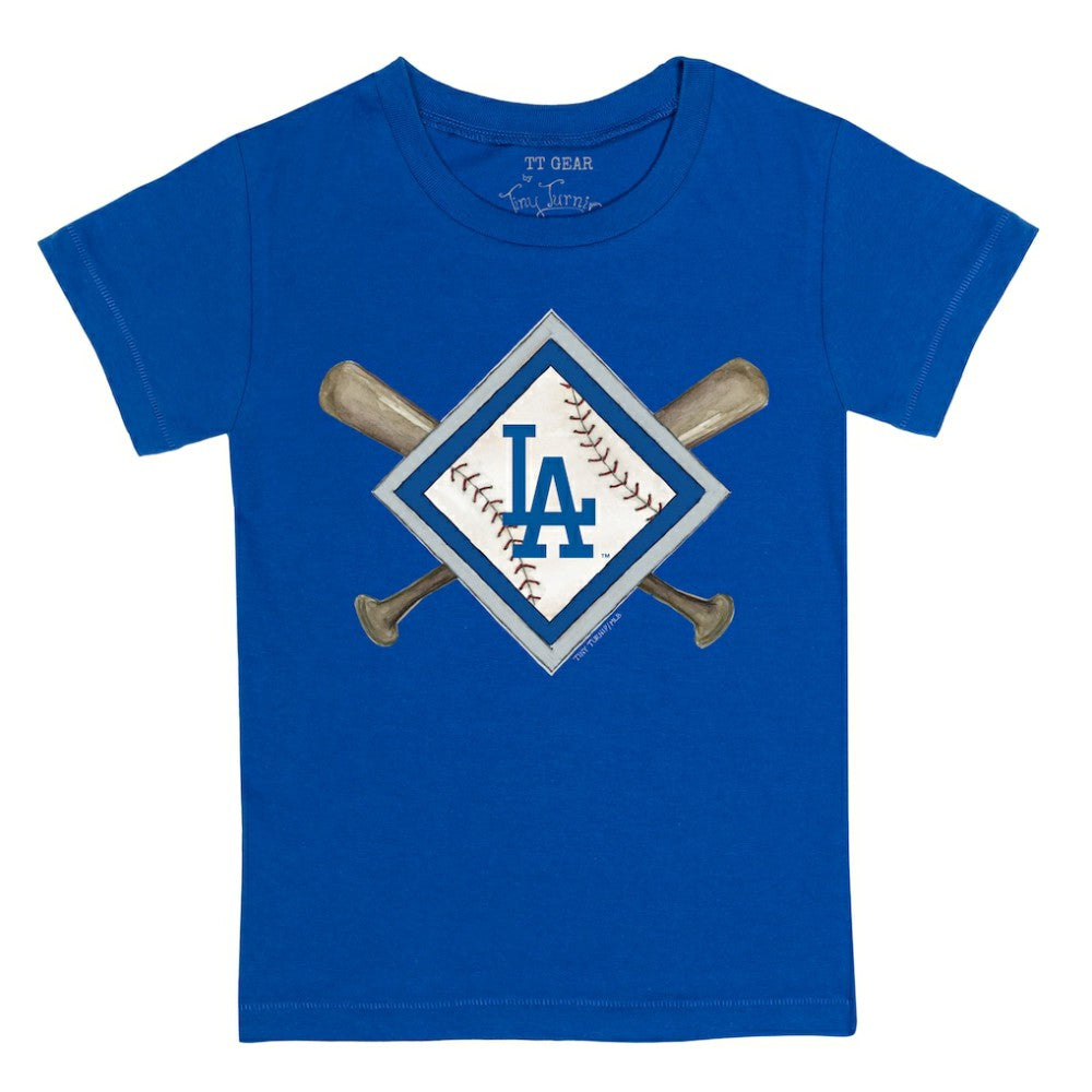 Los Angeles Dodgers Tiny Turnip Youth Diamond Cross Bats T-Shirt - MLB