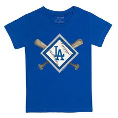 Los Angeles Dodgers Tiny Turnip Youth Diamond Cross Bats T-Shirt - MLB