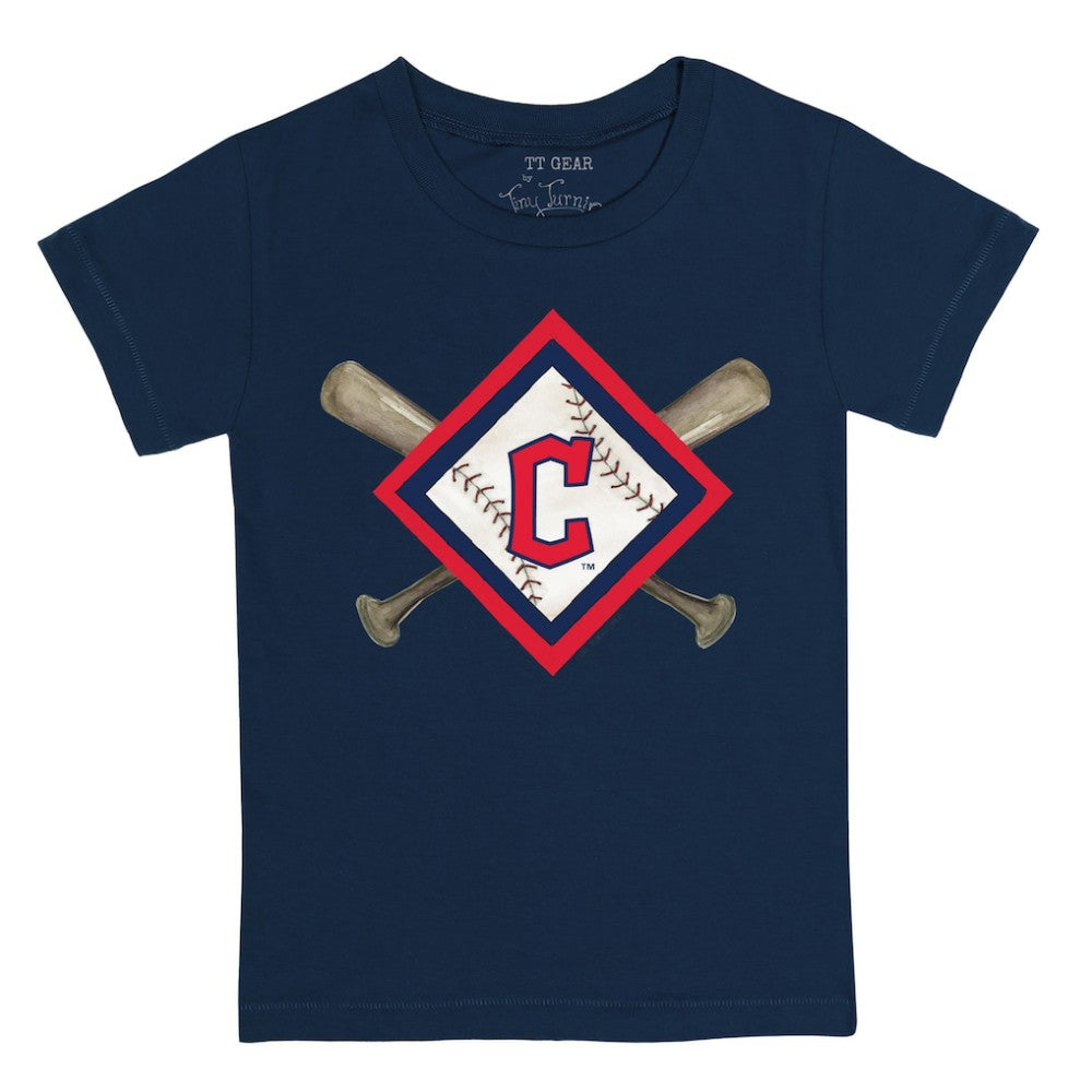 Cleveland Guardians Tiny Turnip Youth Diamond Cross Bats T-Shirt - MLB