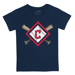 Cleveland Guardians Tiny Turnip Youth Diamond Cross Bats T-Shirt - MLB