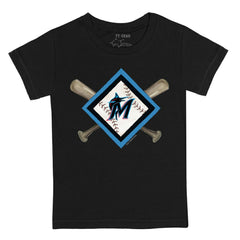 Miami Marlins Tiny Turnip Youth Diamond Cross Bats T-Shirt - MLB