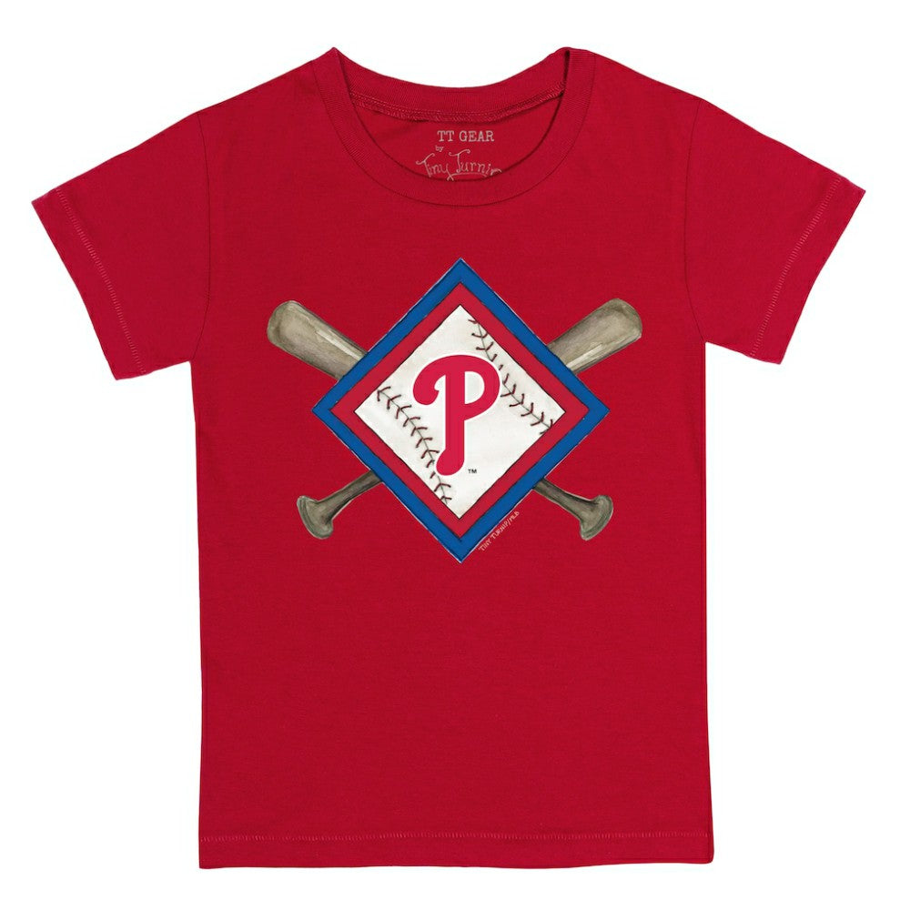 Philadelphia Phillies Tiny Turnip Youth Diamond Cross Bats T-Shirt - MLB