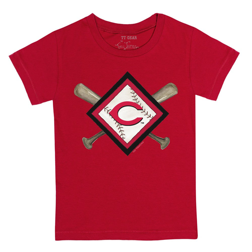 Cincinnati Reds Tiny Turnip Youth Diamond Cross Bats T-Shirt - MLB