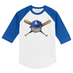 Los Angeles Dodgers Tiny Turnip Youth Hat Crossbats 3/4-Sleeve Raglan T-Shirt - MLB