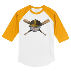 San Diego Padres Tiny Turnip Youth Hat Crossbats 3/4-Sleeve Raglan T-Shirt - MLB