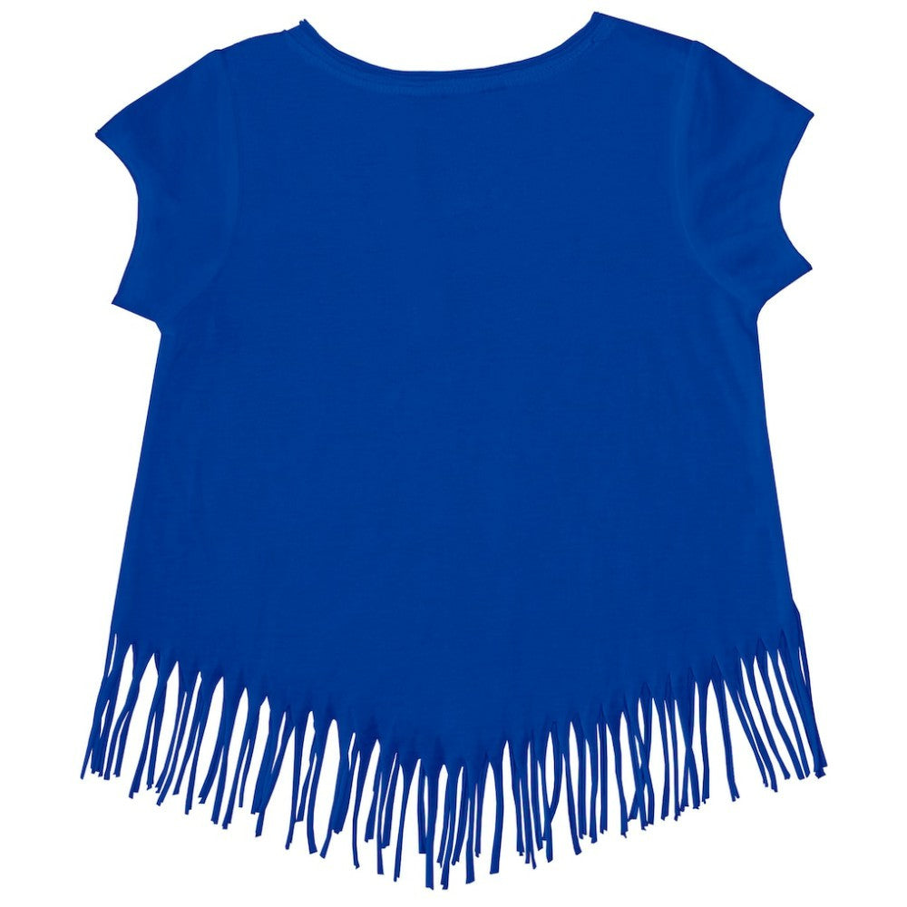Chicago Cubs Tiny Turnip Girls Youth Heart Bat Fringe T-Shirt - MLB