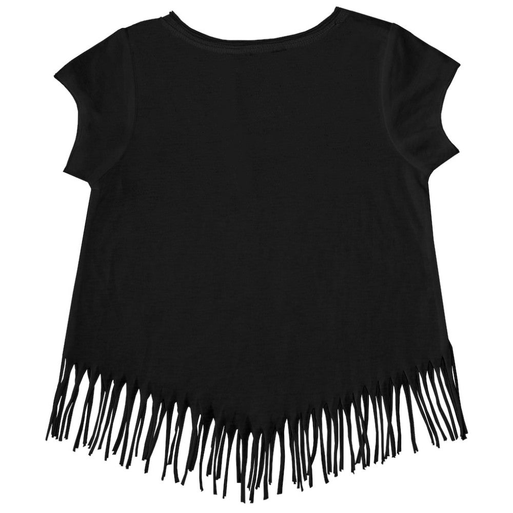 Baltimore Orioles Tiny Turnip Girls Youth Heart Bat Fringe T-Shirt - MLB