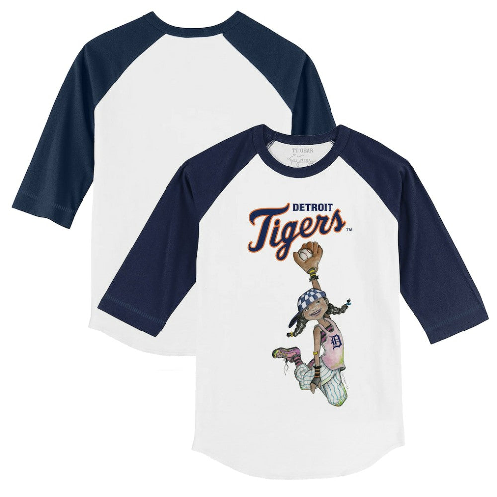 Detroit Tigers Tiny Turnip Youth Jada 3/4-Sleeve Raglan T-Shirt - MLB