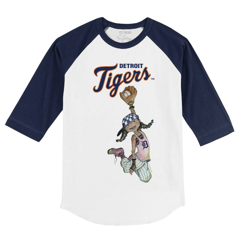 Detroit Tigers Tiny Turnip Youth Jada 3/4-Sleeve Raglan T-Shirt - MLB