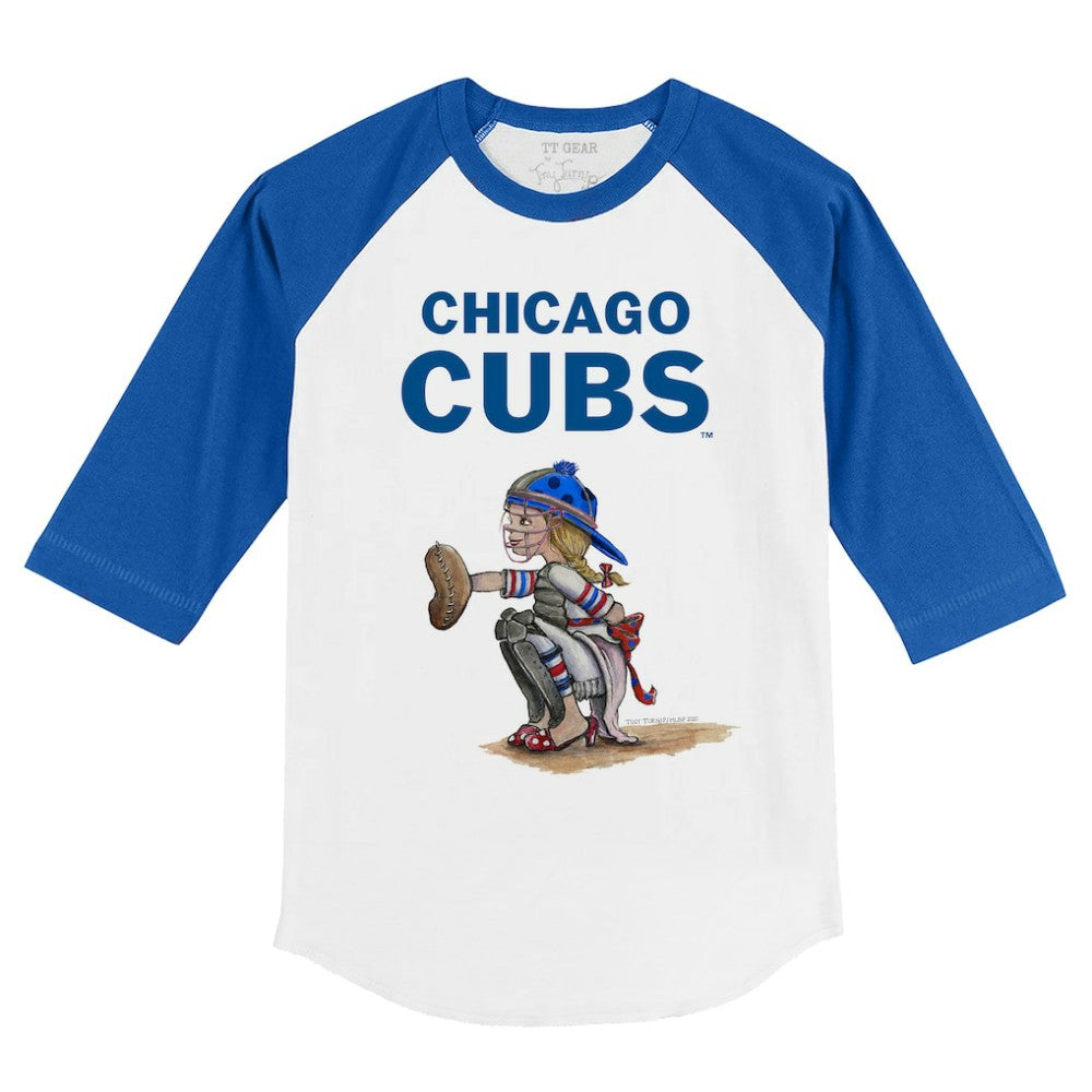 Chicago Cubs Tiny Turnip Youth Kate 3/4-Sleeve Raglan T-Shirt - MLB