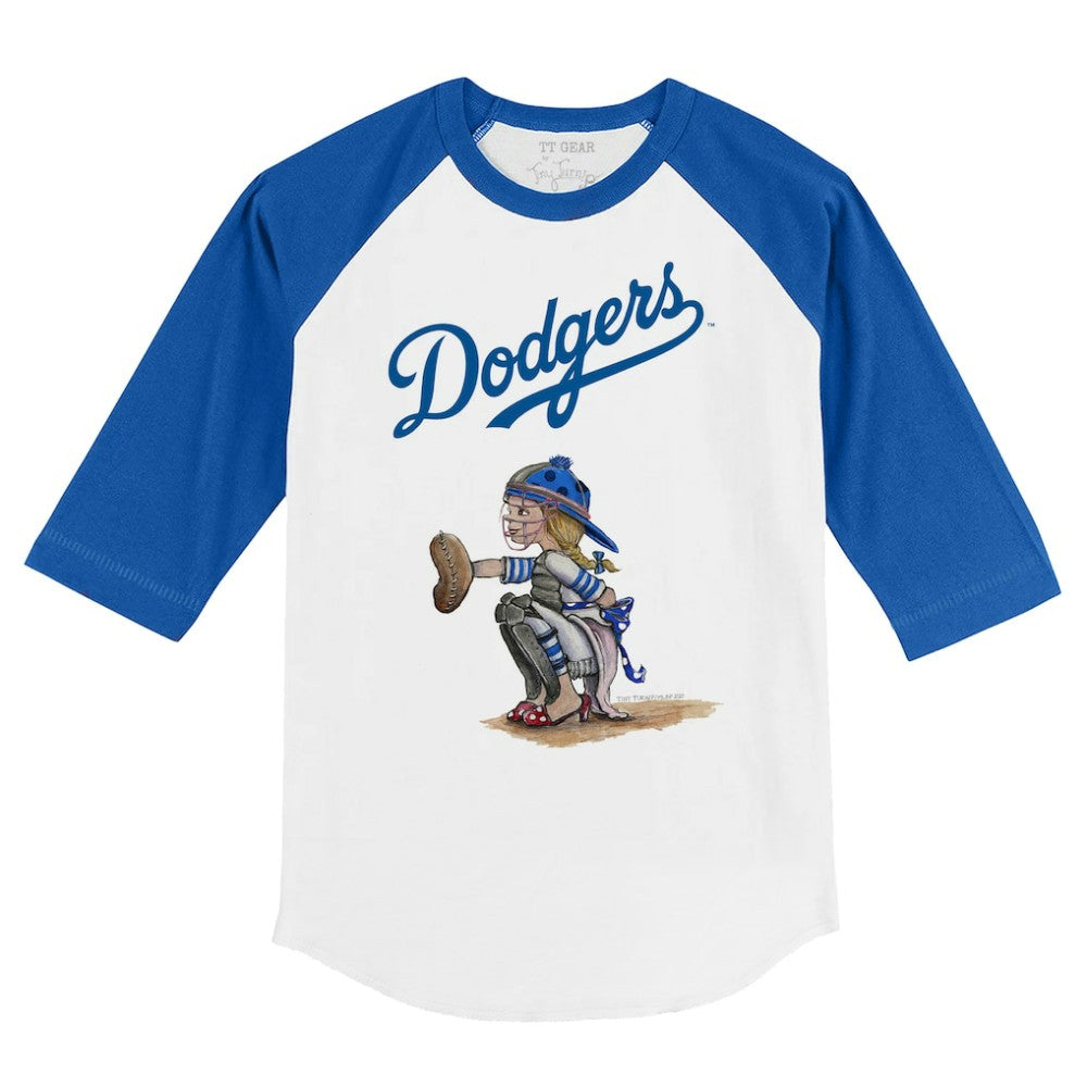 Los Angeles Dodgers Tiny Turnip Youth Kate 3/4-Sleeve Raglan T-Shirt - MLB