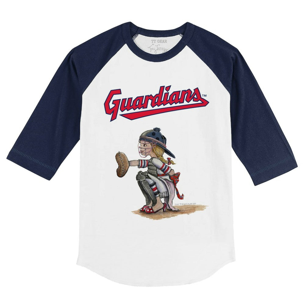 Cleveland Guardians Tiny Turnip Youth Kate 3/4-Sleeve Raglan T-Shirt - MLB