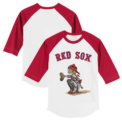 Boston Red Sox Tiny Turnip Youth Kate 3/4-Sleeve Raglan T-Shirt - MLB