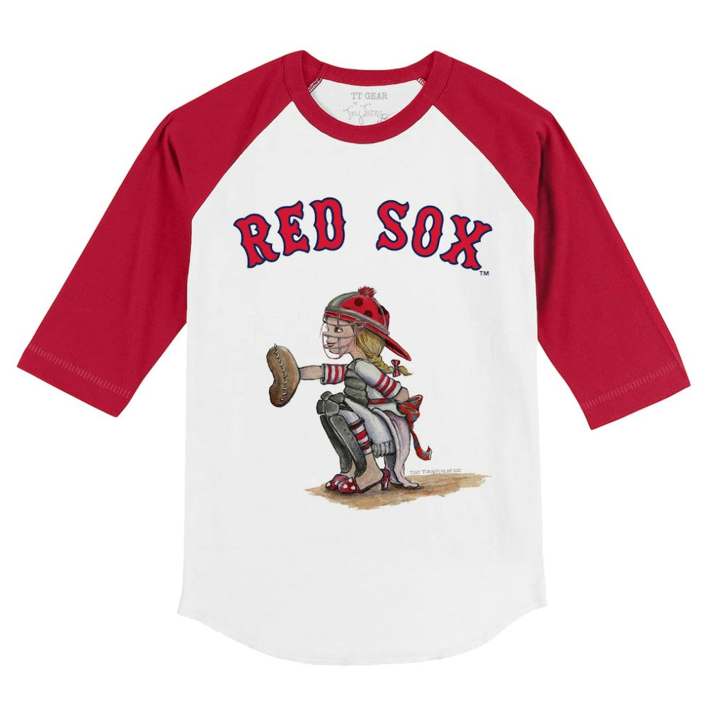 Boston Red Sox Tiny Turnip Youth Kate 3/4-Sleeve Raglan T-Shirt - MLB