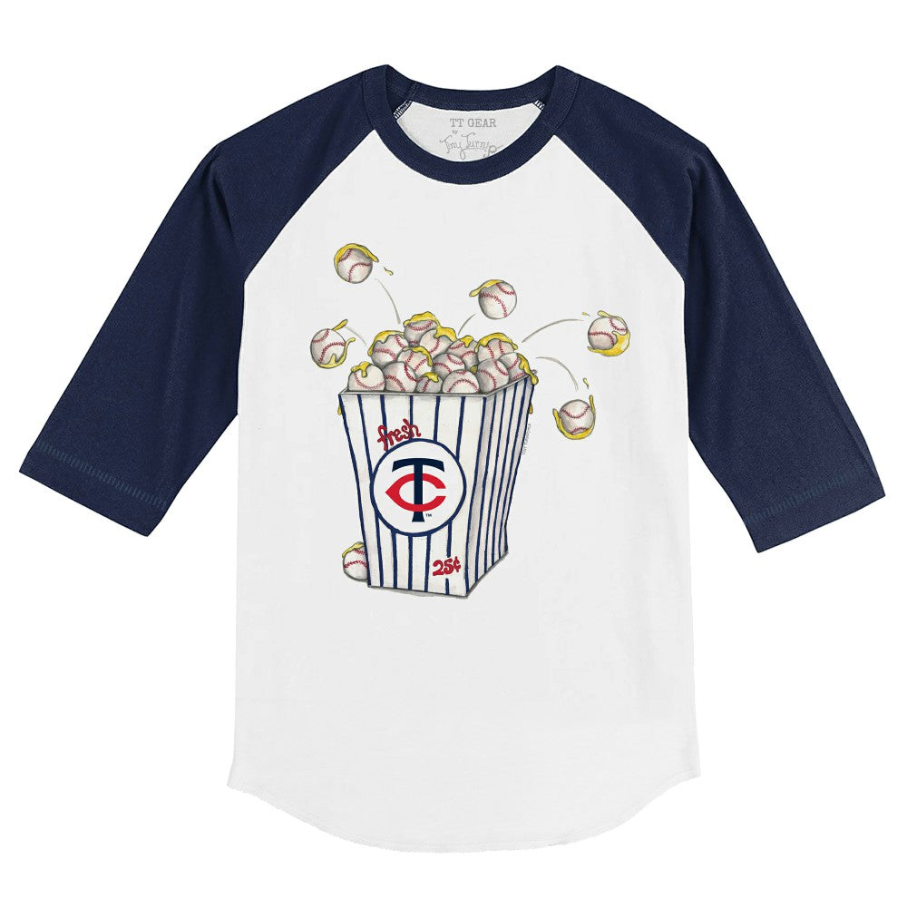Minnesota Twins Tiny Turnip Youth Popcorn 3/4-Sleeve Raglan T-Shirt - MLB