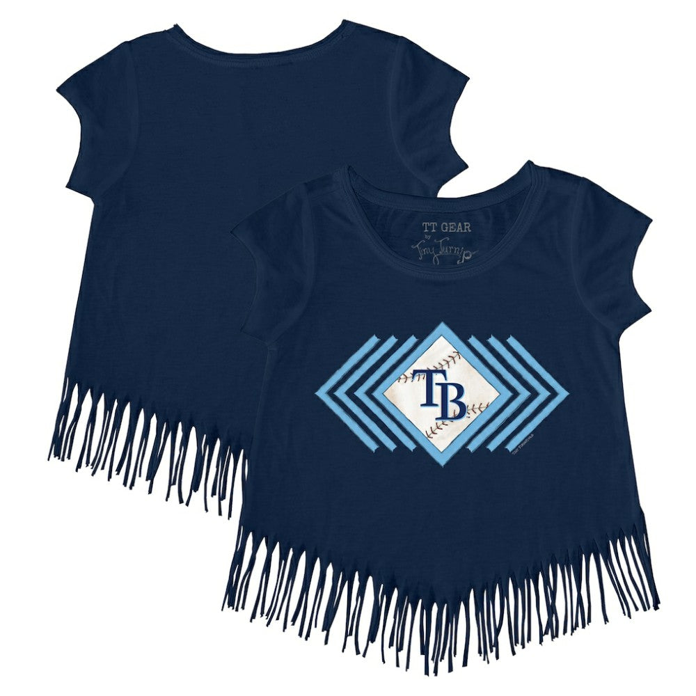 Tampa Bay Rays Tiny Turnip Girls Youth Prism Arrows Fringe T-Shirt - MLB