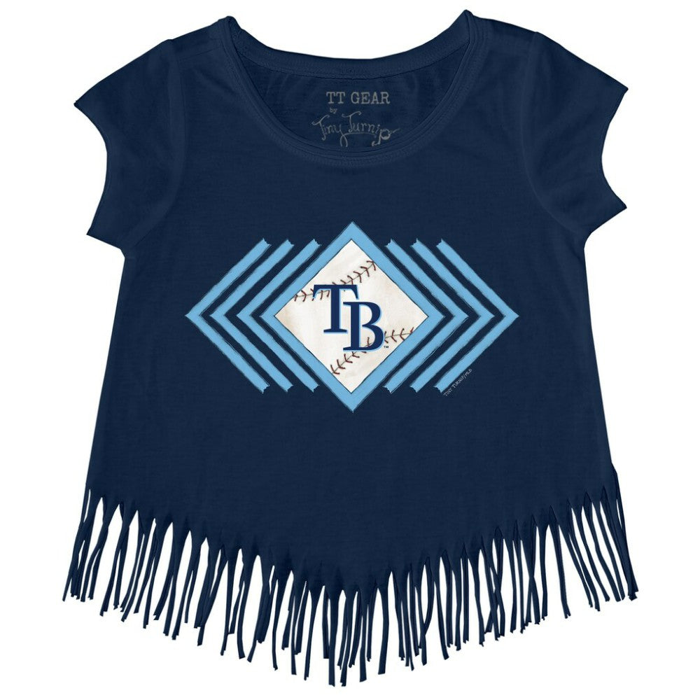 Tampa Bay Rays Tiny Turnip Girls Youth Prism Arrows Fringe T-Shirt - MLB